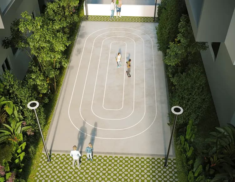 Landscaped lifestyle spaces at AR Homes Rise