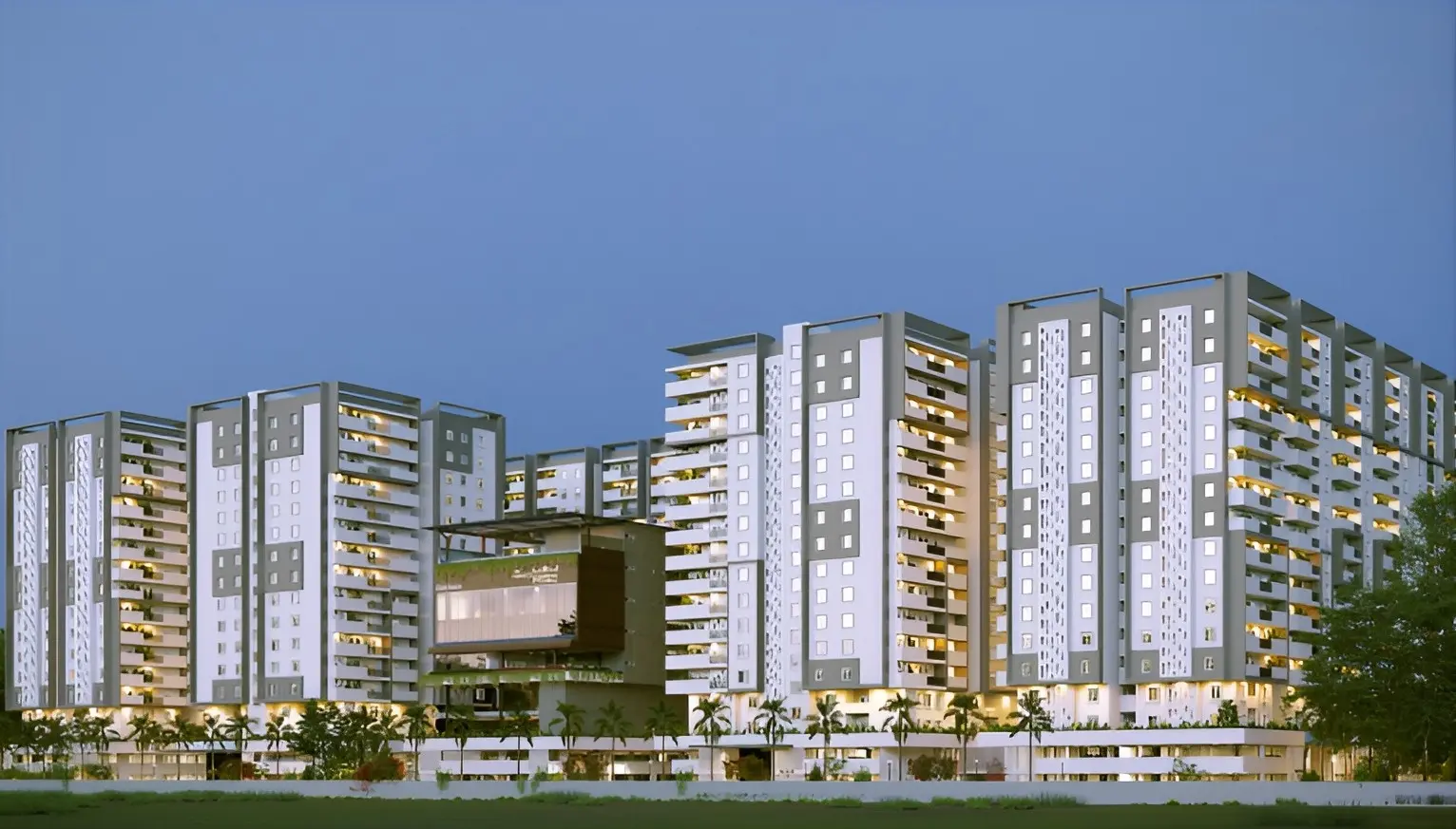 Landscaped open spaces inside AR Homes Rise